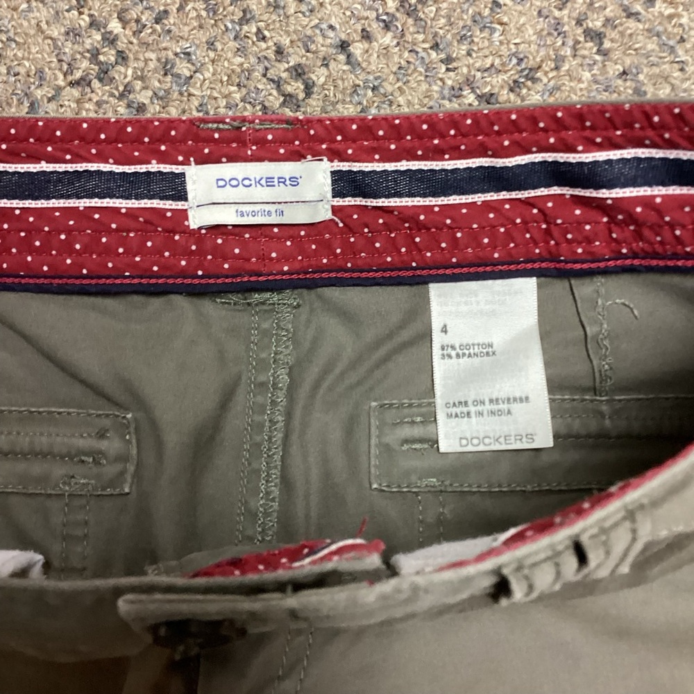 Dockers Favorite Fit Olive Army Green Twill Chino Pants * Size 4 - Picture 8 of 16